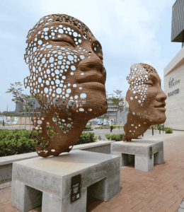 Large scale face sculpture