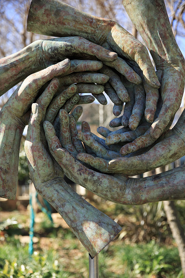 Whirlwind of hands sculpture art by artist Anton Smit